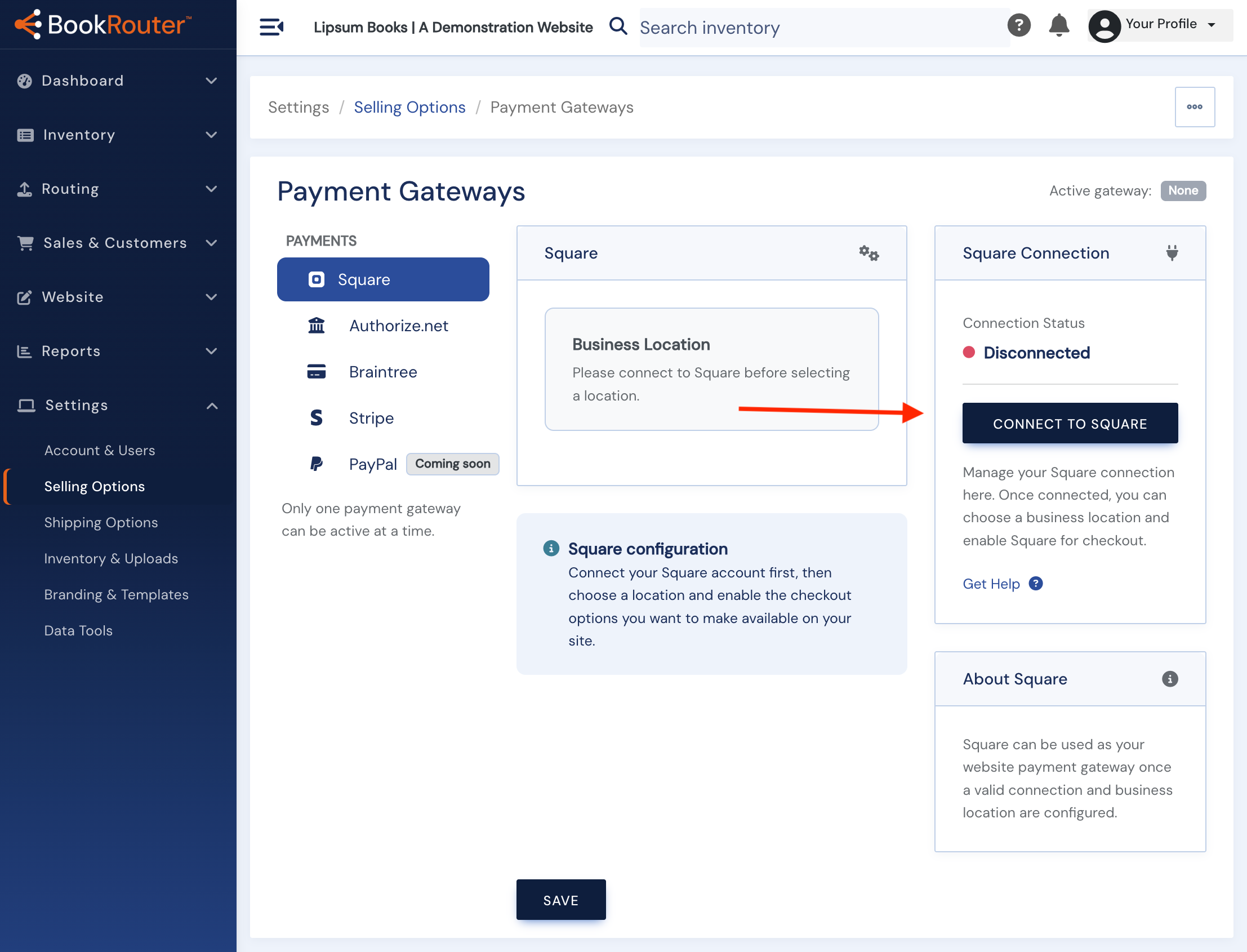 Connect to Square Payments