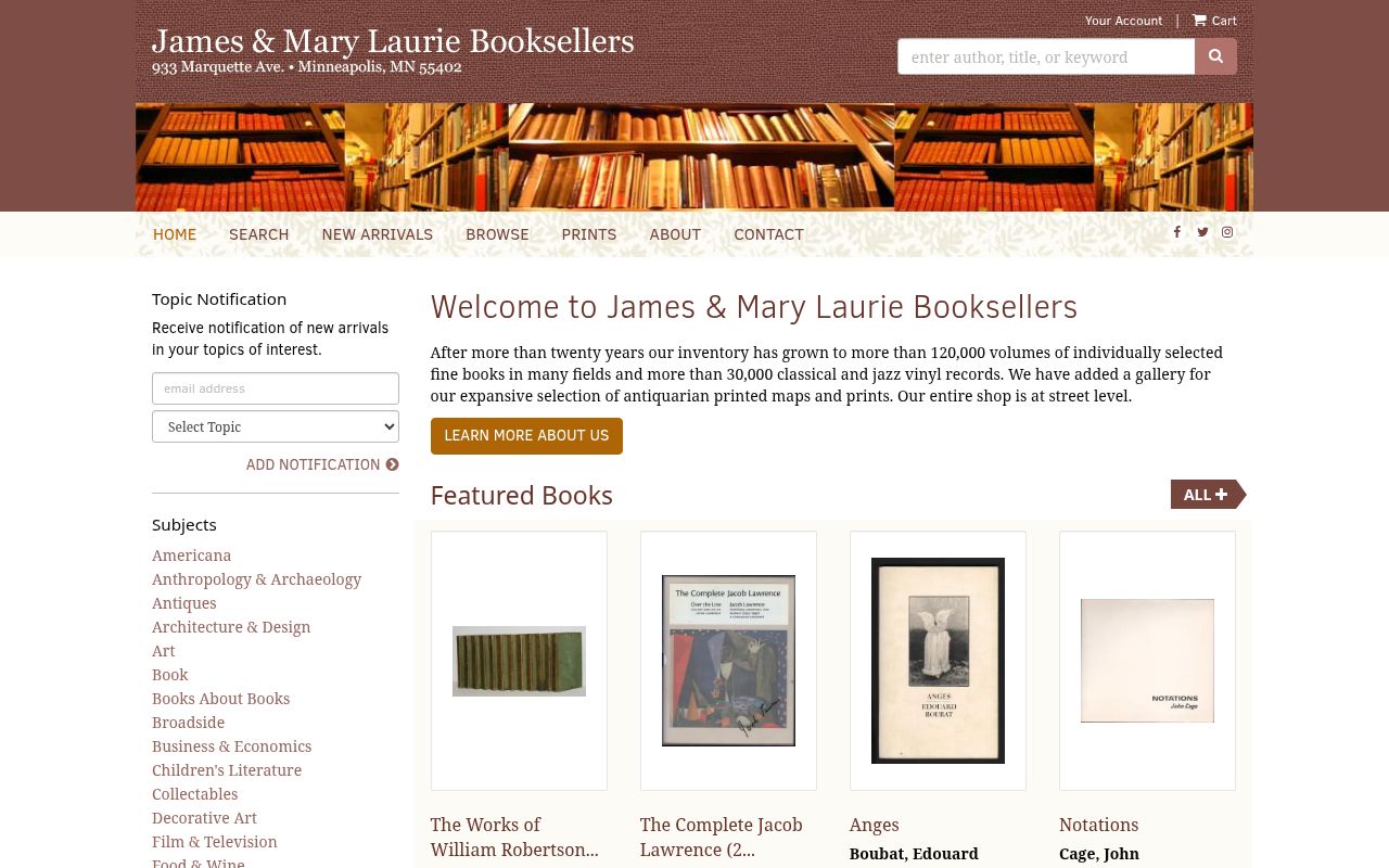 James and Mary Laurie Booksellers