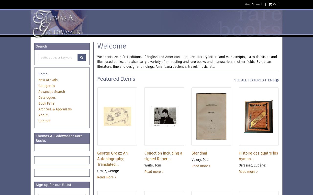 Thomas A. Goldwasser Rare Books