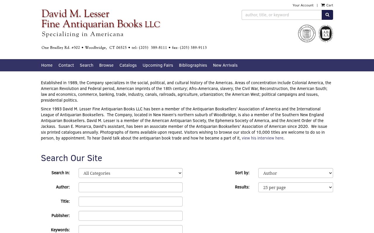 David M. Lesser, Fine Antiquarian Books LLC