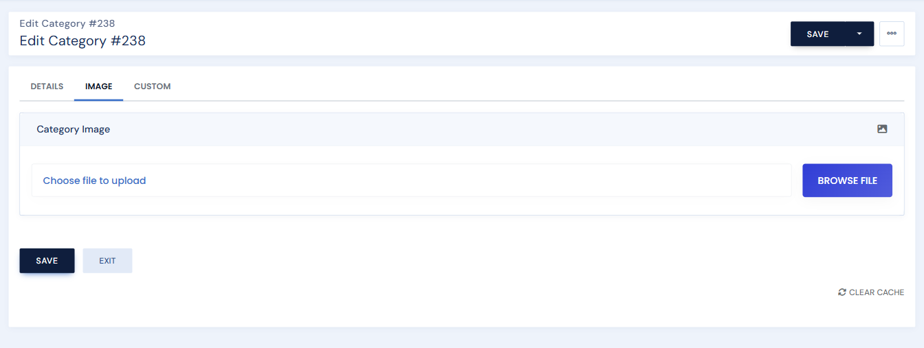 The category Image tab with the Browse File control