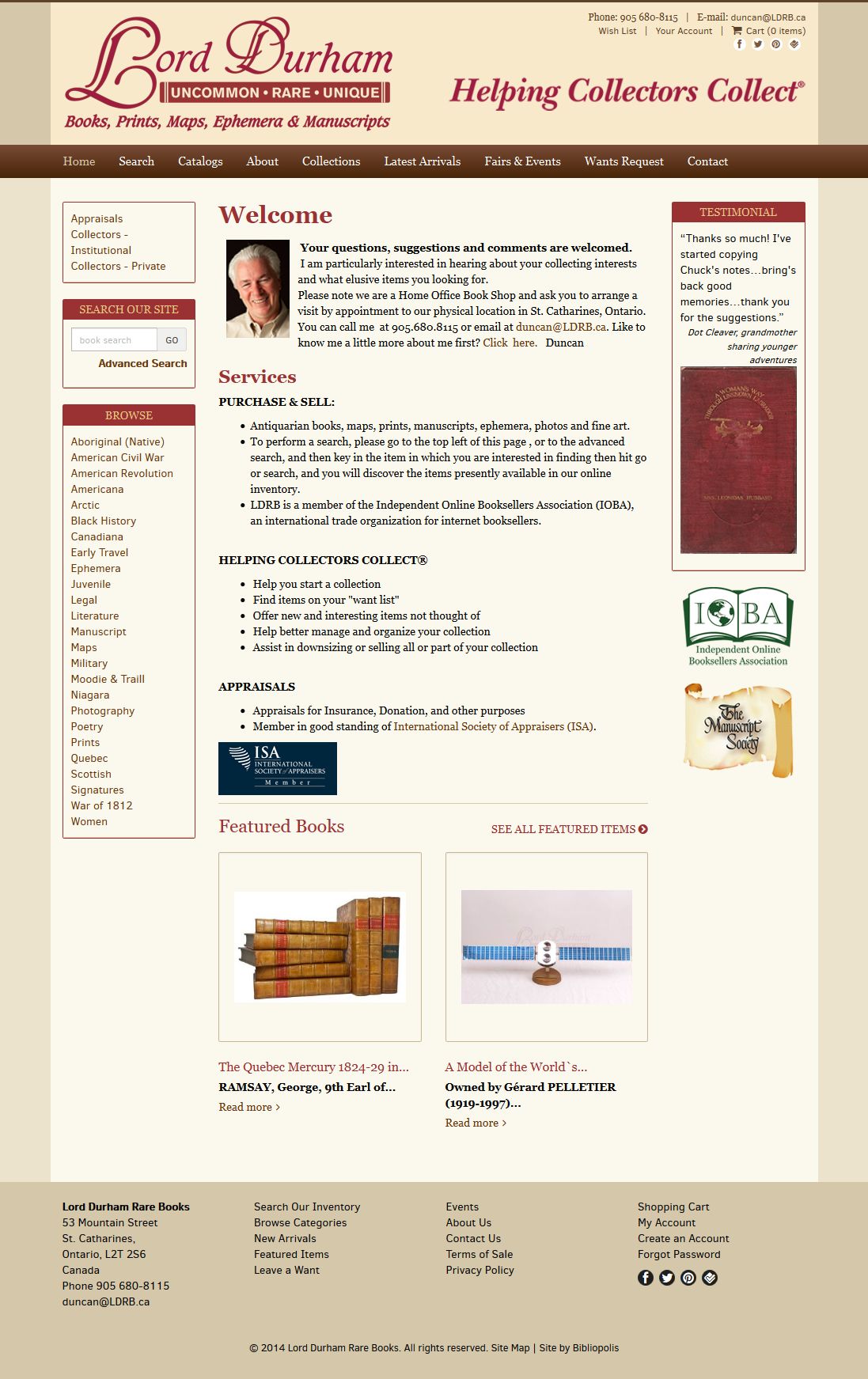 Lord Durham Rare Books Inc.
